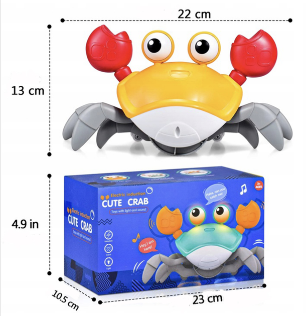 Краб со звуковыми и световыми эффектами Cartoon Crab HX155C Оранжевый - Фото 4 Краб со звуковыми и световыми эффектами Cartoon Crab HX155C Оранжевый - изображение 4