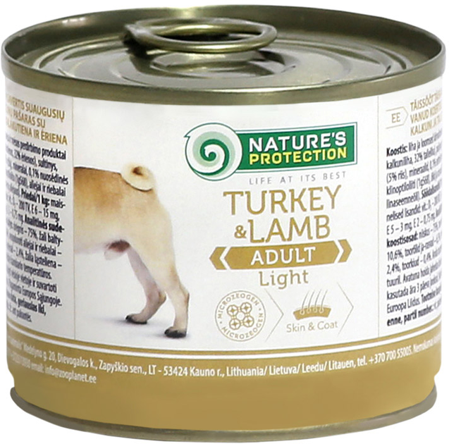 Mokra karma dla psów Nature's Protection Adult Light Turkey & Lamb z indykiem i jagnięciną 200 g (KIK24519) (4771317245199) - obraz 1