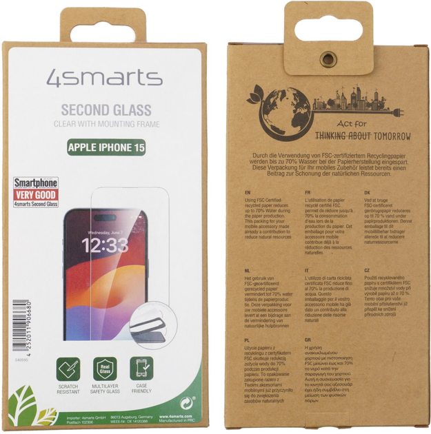 Szkło hartowane 4smarts Second Glass do Apple iPhone 15 (4252011906680) - obraz 8