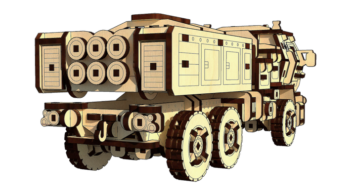 3D Пазл Із Дерева Механічний Pazly Хаймарс Himars 308 деталей - зображення 6