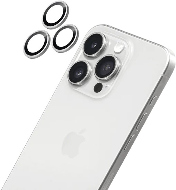 Szkło hartowane Laut Prime GLS Camera Ring Protector do Apple iPhone 16 Pro/16 Pro Max Silver (L_IP24B_PGL_SL) - obraz 1