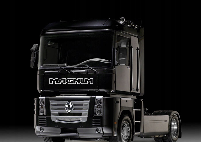 Наклейка на Авто / Грузовики / Фуры / Стекло / Кузов " Renault - Magnum - наклейка на капот " черный цвет - изображение 4