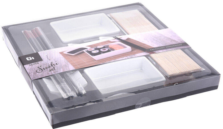 Zestaw do serwowania sushi Excellent Houseware dla 2 osób z bambusową matą (8719987412875) - obraz 3