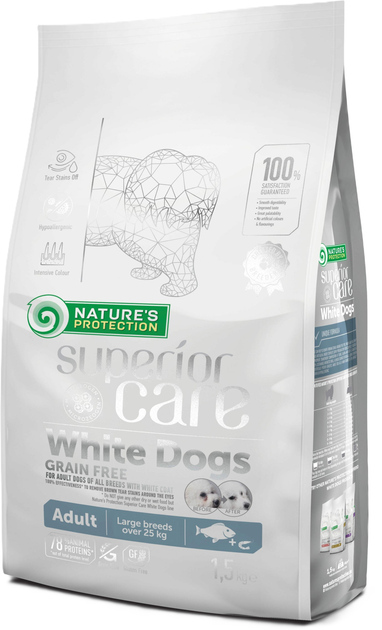 Sucha bezzbożowa karma dla dorosłych psów z białą sierścią Nature's Protection Superior Care White Dogs Grain Free Biała ryba (NPSC46338) (4771317463388) - obraz 1