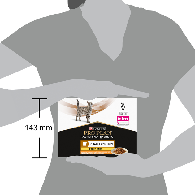 Opakowanie mokrej karmy dietetycznej dla dorosłych kotów Purina Pro Plan Veterinary Diets NF Renal Function Early Care przy patologii nerek z kurczakiem 10 x 85 g (7613287873934) - obraz 5