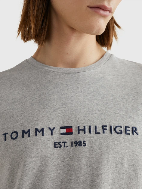Koszulka męska basic Tommy Hilfiger MW0MW11465-501 L Szara (8719858461124) - obraz 5
