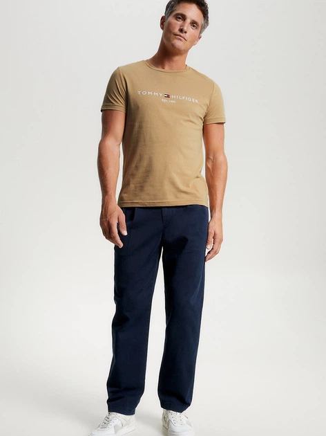 Koszulka męska basic Tommy Hilfiger MW0MW11797-RBL 2XL Khaki (8720644155073) - obraz 3