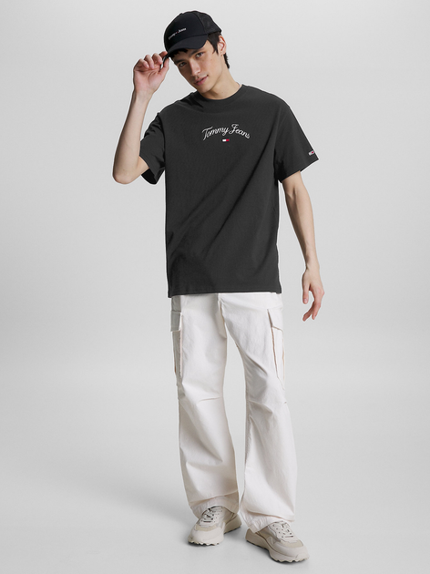 Футболка чоловіча Tommy Jeans DM0DM16835-BDS L Чорна (8720644534663) - зображення 3