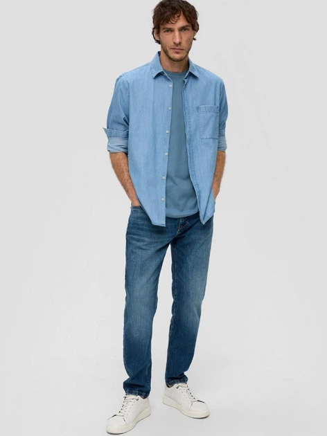 Футболка бавовняна чоловіча s.Oliver 10.3.11.12.130.2141455-5402 XL Синя (4099975048885) - зображення 3