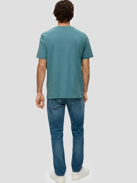 Koszulka męska bawełniana s.Oliver 10.3.11.12.130.2141455-6565 2XL Turkusowa (4099975049400) - obraz 4