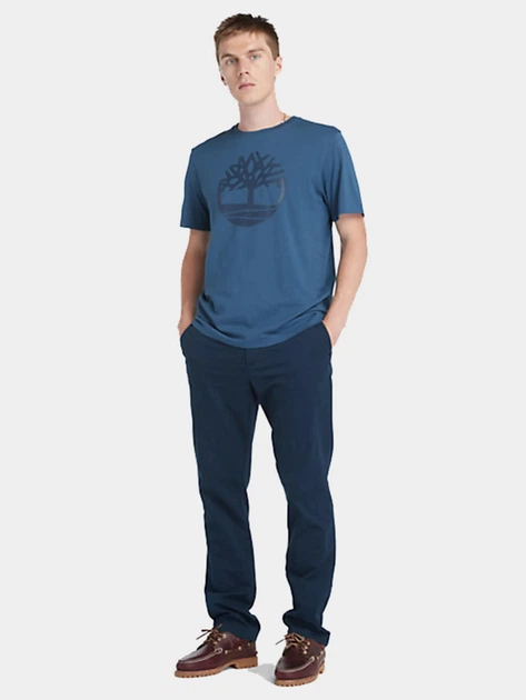 Футболка бавовняна довга чоловіча Timberland TB0A2C2R XXL Синя (194902948918) - зображення 3