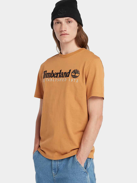 T-shirt męski bawełniany Timberland TB0A6SE1 S Beżowy (194112901659) - obraz 3
