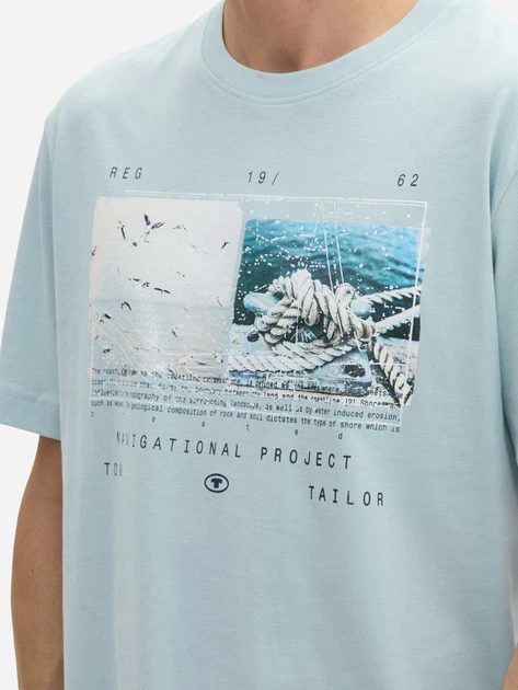 Koszulka męska bawełniana Tom Tailor 1043369 M Miętowa (4068127105752) - obraz 5