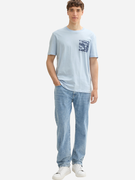 Koszulka męska bawełniana Tom Tailor 1043473 XL Błękitna (4068127184627) - obraz 3