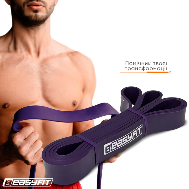 Гумова петля-еспандер Easyfit Origin 15-45 кг резинка для підтягувань, фітнесу і тренувань EF-2654-4 Фіолетова (56102668) - зображення 1