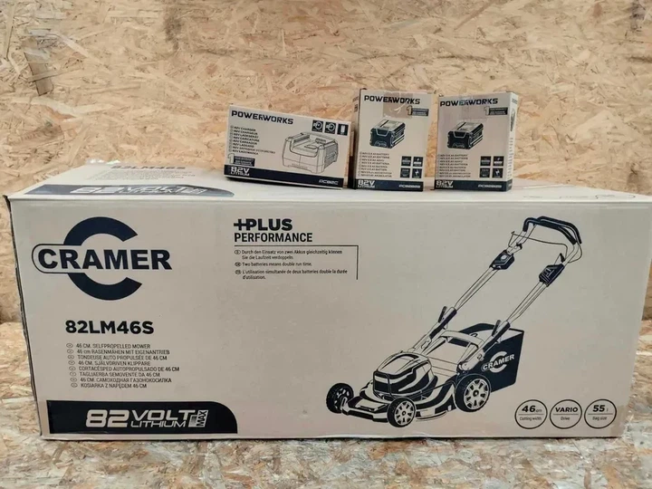 Акумулятор ранцевий + Акумуляторна газонокосарка 46 см CRAMER 82LM46S - Фото 1 Акумулятор ранцевий + Акумуляторна газонокосарка 46 см CRAMER 82LM46S - зображення 1