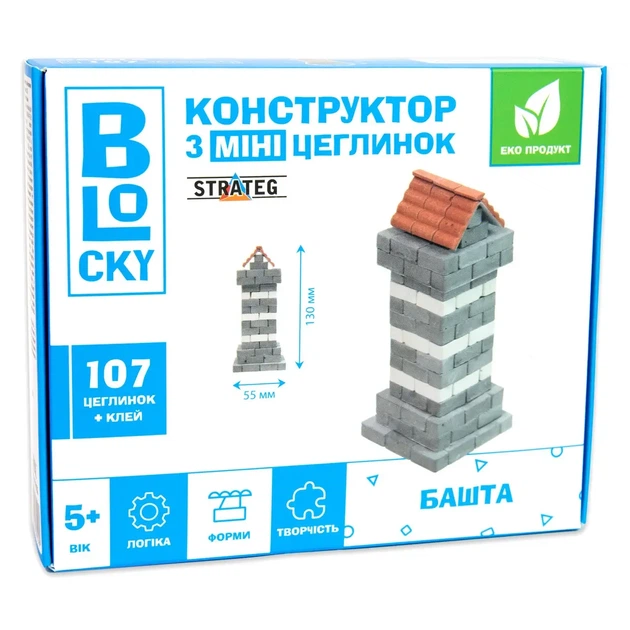 Будівельний набір для творчості Strateg BLOCKY Башта з міні-цеглинок (31022) - Фото 1 Будівельний набір для творчості Strateg BLOCKY Башта з міні-цеглинок (31022) - зображення 1