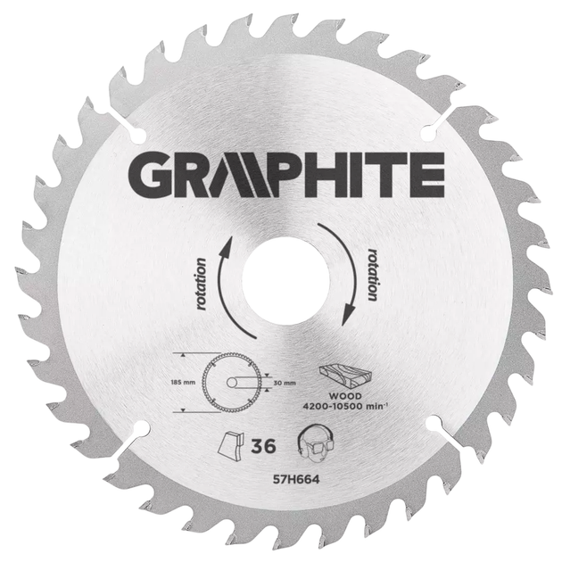 Tarcza do pilarki Graphite 185 x 30 mm 57H664 (5902062576644) - obraz 1