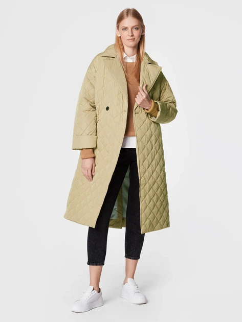 Пальто осіннє довге стьобане жіноче Tommy Hilfiger THWW0WW35090AEG XS/S Бежеве (8720117610078) - зображення 3