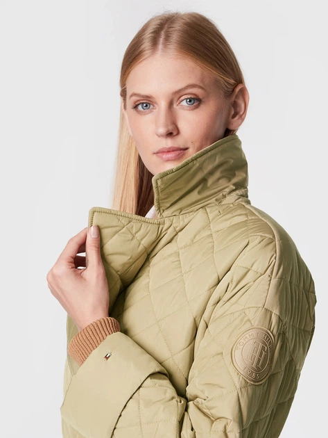 Пальто осіннє довге стьобане жіноче Tommy Hilfiger THWW0WW35090AEG XS/S Бежеве (8720117610078) - зображення 4