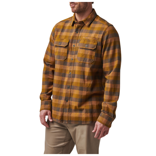 Рубашка тактическая 5.11 Tactical® Lester Flannel Plaid Long Sleeve Shirt M Brown Duck Plaid - изображение 2