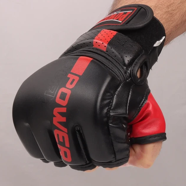 Рукавиці для MMA PowerPlay 3093 Чорні XL - изображение 3