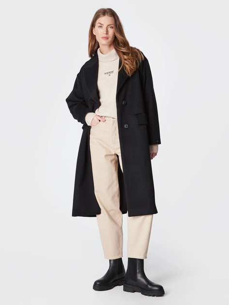 Пальто жіноче Tommy Hilfiger WW0WW35941-BDS 38 Чорне (8720641902021) - зображення 3