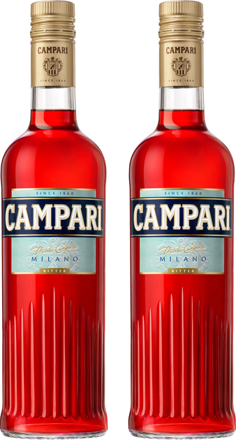 Набор Настойка горькая Campari 0.7 л 25% + Настойка горькая Campari 0.7 л 25% (8000040001106) - изображение 1