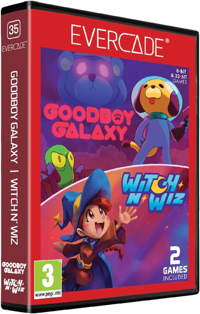 Гра BLAZE TAB Plus Evercade Goodboy Galaxy / Witch N' Wiz Dual (Картридж) (5060990240362) - зображення 1