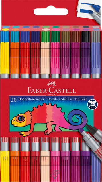 Flamastry Faber-Castell dwustronne 20 szt (4005401511199) - obraz 1