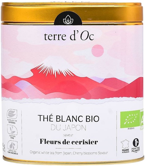 Білий чай Terre d'Oc Bio Fleurs de cerisier 50 г (3700324437038) - зображення 1