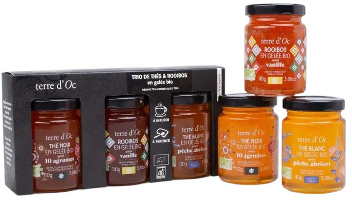 Набір чаїв Terre d'Oc Bio Trio de Thes & Rooibos в желе 3 х 110 г (3700324437083) - зображення 1