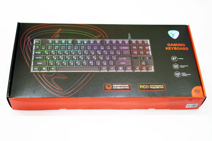 Игровая мембранная клавиатура с RGB подсветкой TLK 87 Черная
