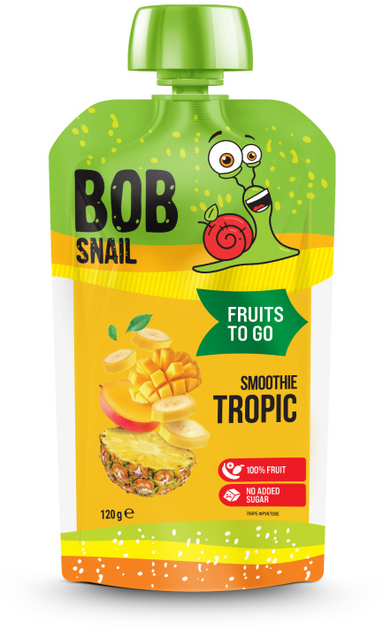 Пюре фруктовое Bob Snail Банан-Ананас-Манго пастеризованное, 120 г - изображение 1