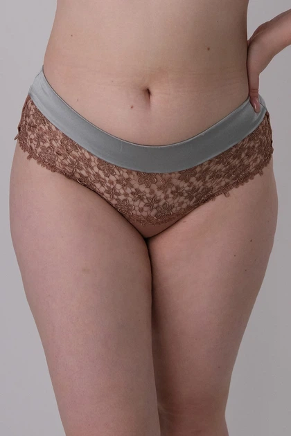 Трусики бразиліана з мереживом SH12 NOS gray/bronze Valery L beige (6000003284531) - Фото 1 Трусики бразиліана з мереживом SH12 NOS gray/bronze Valery L beige (6000003284531) - зображення 1