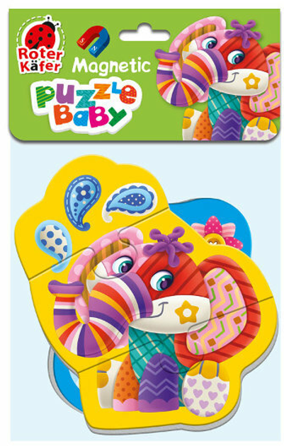 Puzzle z pianki magnetyczne Roter Kafer Baby puzzle Słoń - Krokodyl 5 elementów (4820234760862) - obraz 1