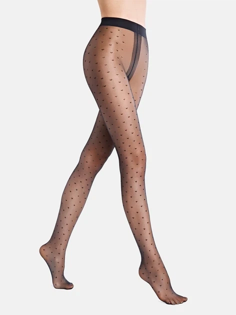 Колготи з візерунком в дрібне сердечко GIULIA Lovers 20 den model 4 (nero) 2 - Фото 1 Колготи з візерунком в дрібне сердечко GIULIA Lovers 20 den model 4 (nero) 2 - зображення 1