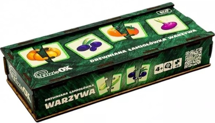 Puzzle drewniane PuzzleOK Eco Warzywa 40 elementów (4821999596338) - obraz 1