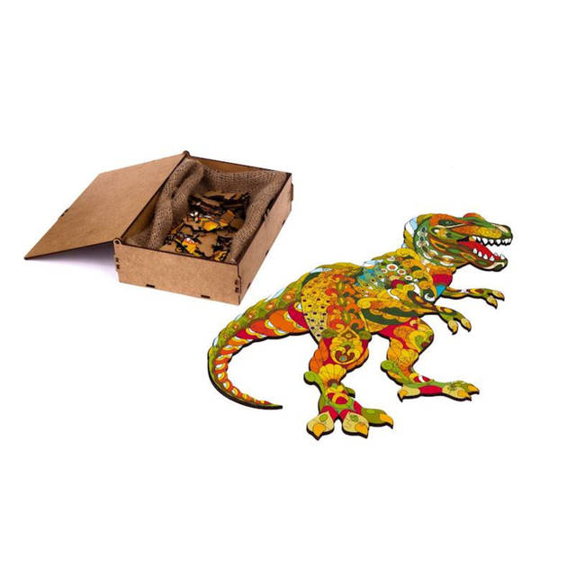 Puzzle drewniane PuzzleOK Tyranozaur rex 42 x 29.7 cm 129 elementów (4821993007182) - obraz 1