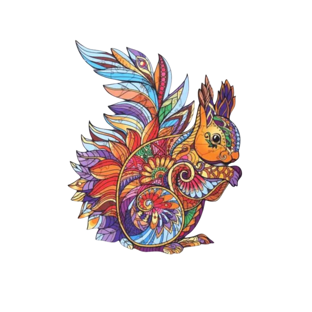 Puzzle drewniane PuzzleOK Leśna wiewiórka 21 x 29.7 cm 47 elementów (4821993007298) - obraz 3