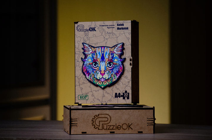 Пазл дерев'яний PuzzleOK Котик муркотик 21 x 29.7 см 22 деталі (4821993017259) - зображення 5