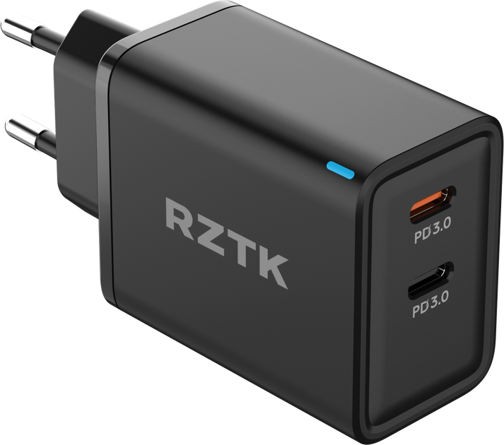 Зарядний пристрій RZTK GaN2 65W 2 USB-C (PD3.0) + кабель USB-C 100W Black - Фото 14 Зарядний пристрій RZTK GaN2 65W 2 USB-C (PD3.0) + кабель USB-C 100W Black - зображення 14