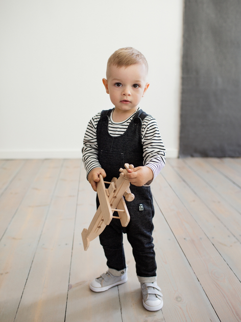 Дитяче боді Pinokio Happy Day Longsleeve Bodysuit Stripped 80 см Білий/Чорний (5901033218231) - зображення 4