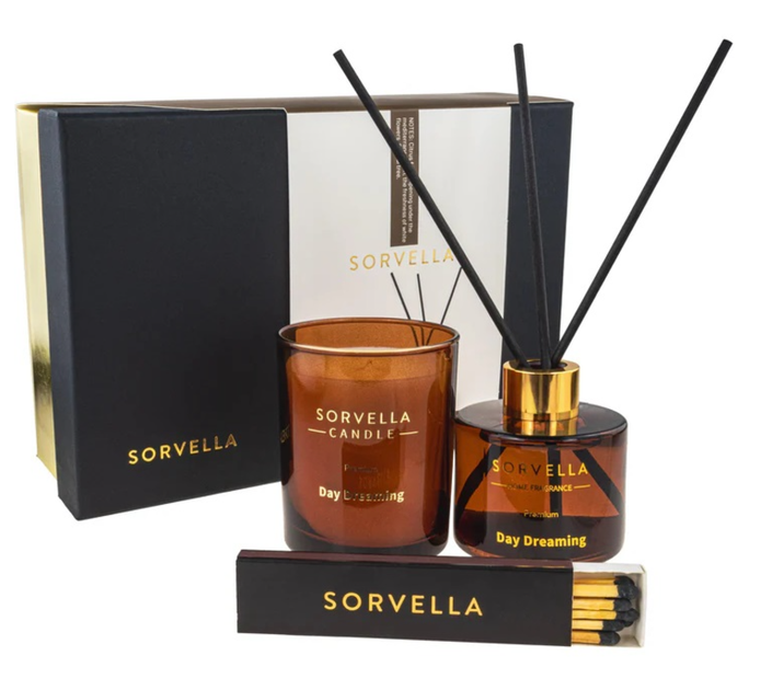 Подарунковий набір Sorvella Perfume Day Dreaming Ароматичний дифузор 120 мл + Ароматична свічка 170 г + Сірники (5905489910701) - зображення 1