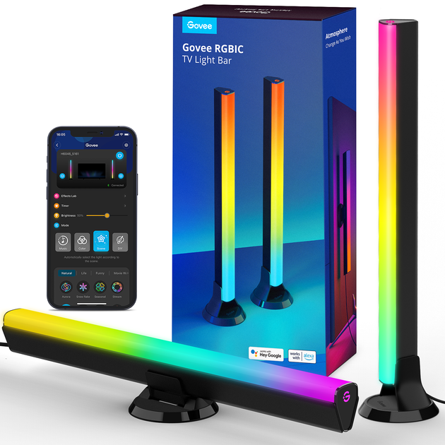 Zestaw oświetlenia Govee Flow Plus Light Bars RGBIC Wi-Fi/Bluetooth Czarny (H6046311) - obraz 2