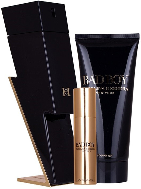 Zestaw męski Carolina Herrera Bad Boy Woda toaletowa 100 ml + Żel pod prysznic 100 ml + Miniatura Woda toaletowa 10 ml (8411061994412) - obraz 2