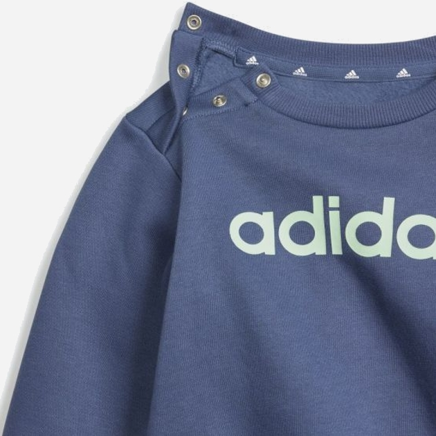 Dres chłopięcy ocieplany (bluza bez kaptura + spodnie) adidas I LIN FL JOG IS2498 92 cm Granatowy/Szary (4067891907708) - obraz 5
