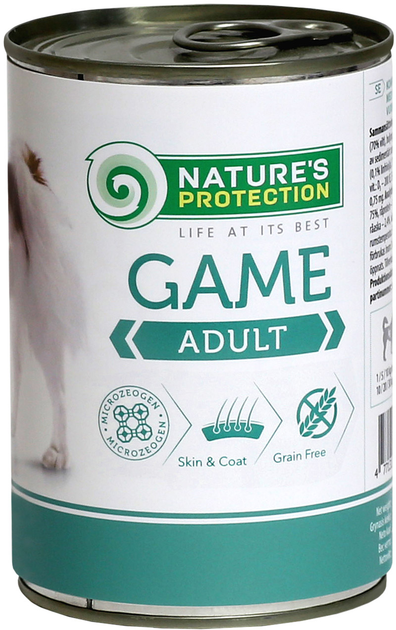 Karma mokra dla psów Nature's Protection Adult Game z dziczyzną 400 g (KIK45093) (4771317450920) - obraz 1