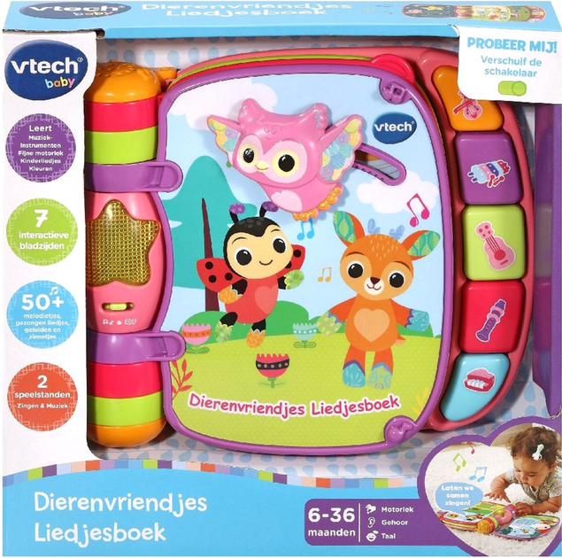 Інтерактивна іграшка VTech Baby Книжечка Друзі тварин Рожева (3417761667828) - зображення 2