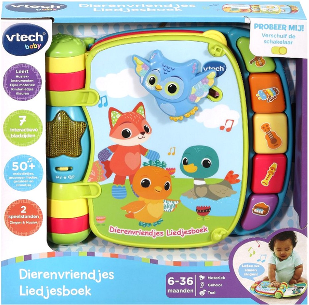 Інтерактивна іграшка VTech Baby Книжечка Друзі тварин Блакитна (3417761667729) - зображення 3